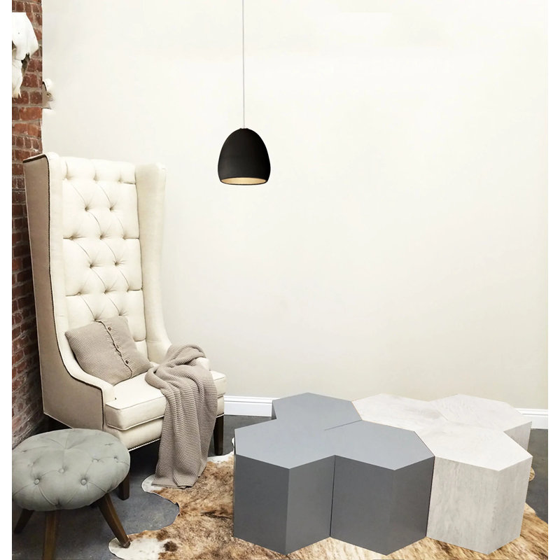 1 - Light Pendant, Matte Gray, Matte Black/Silver, Incandescent