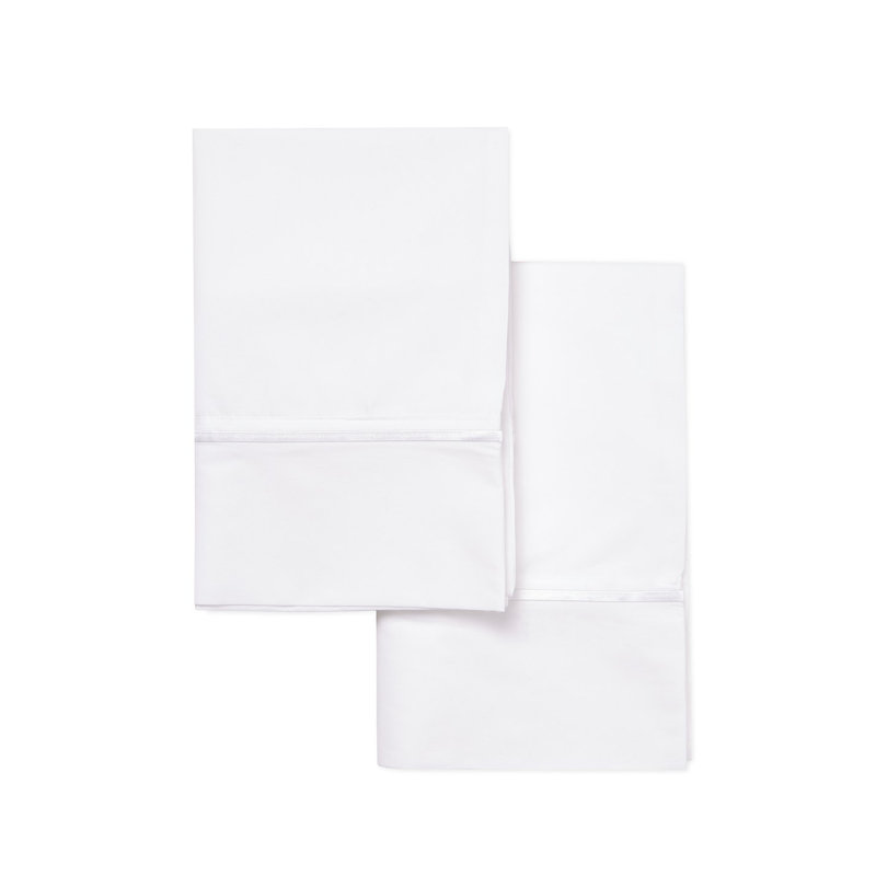 Euston Cotton Percale 300 Thread Count Embroidered Pillowcase, Gray, King