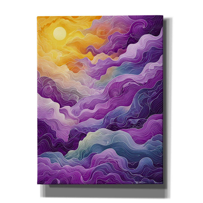 «Purple Clouds» par Momart, art mural sur toile, H 16 po x l 12 po x P 0,75 po