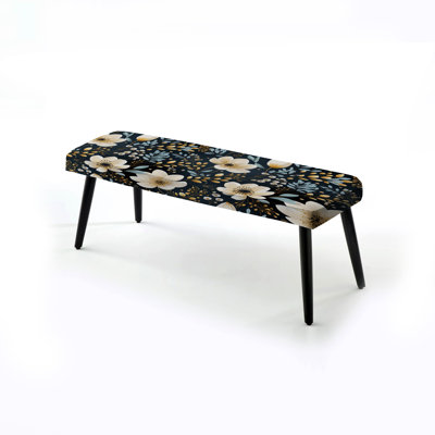 Banc rembourré floral noir Truong