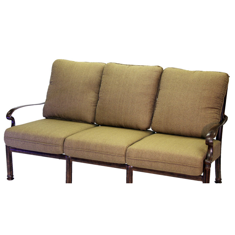 Canapé de patio avec coussin Sunbrella Anhar, Sésame, Bronze antique