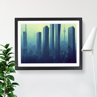 A Radiant Skyscraper Skyline - Single Picture Frame Print