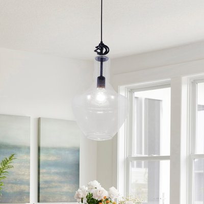 1-light Transparent Bubble Glass Restaurant Pendant
