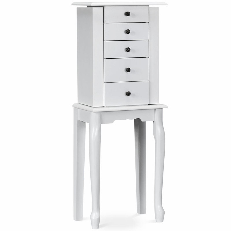 Armoire à bijoux avec miroir 2 couleurs