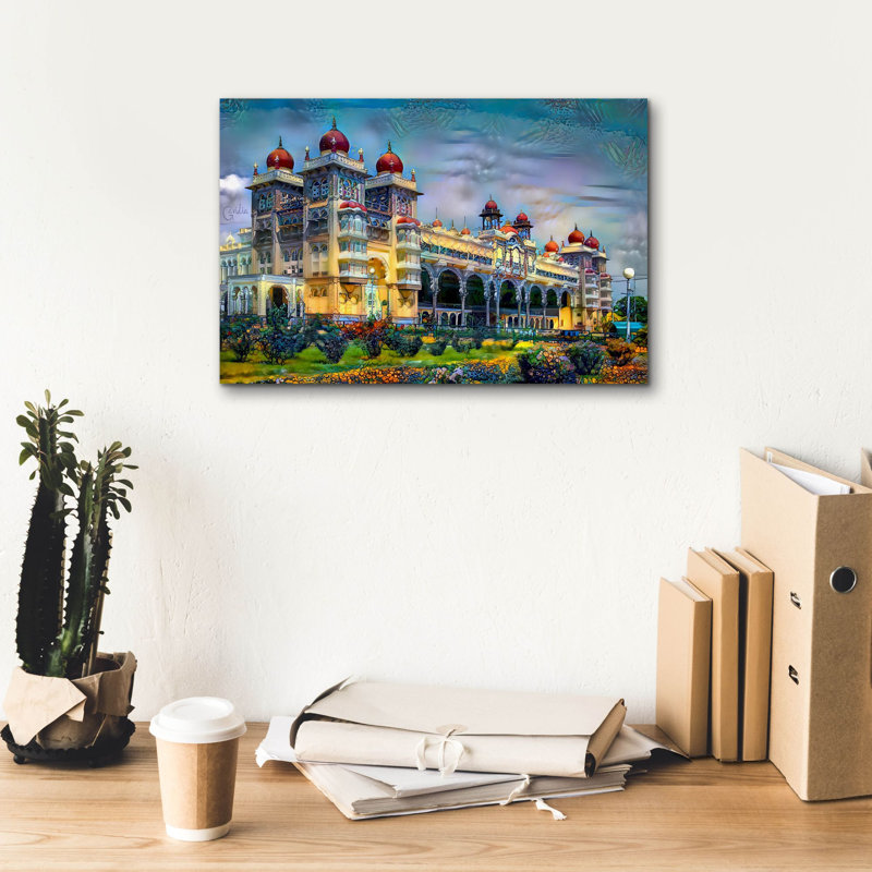 «Myles India Royal Palace» par Pedro Gavidia, art mural sur toile, H 12 po x l 18 po x P 0,75 po