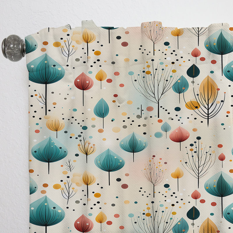 Motif de couleurs pastel - Rideau floral - Rideau floral obscurcissant - 1 panneau, L 52 po x L 108 po