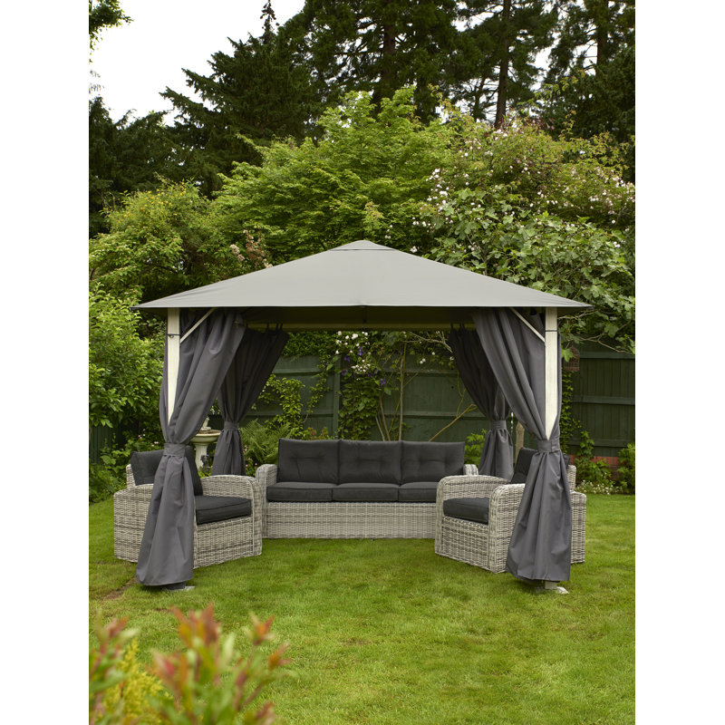 Steel Patio Gazebo, 250cm H x 250cm W x 250cm D, Grey