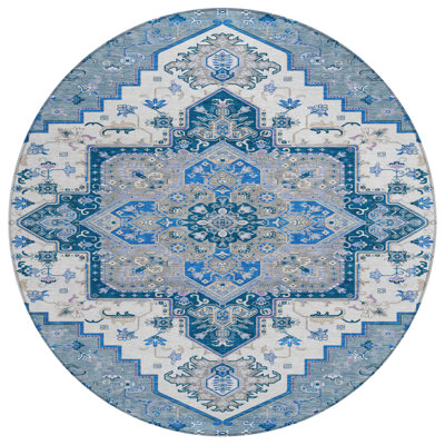 Bellaya Blue Washable Indoor-Outdoor Rug - 