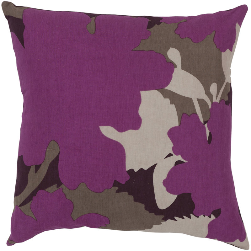 Cotton Throw Pillow, 20" H x 20" W x 4" D, Cobble Stone/Parchment/Dark Taupe, Polyester