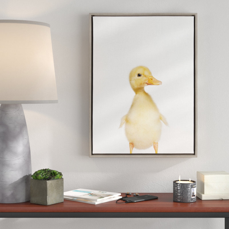 "Animal Studio Duck" par Amy Peterson, reproduction d'art sur toile encadrée, Gris