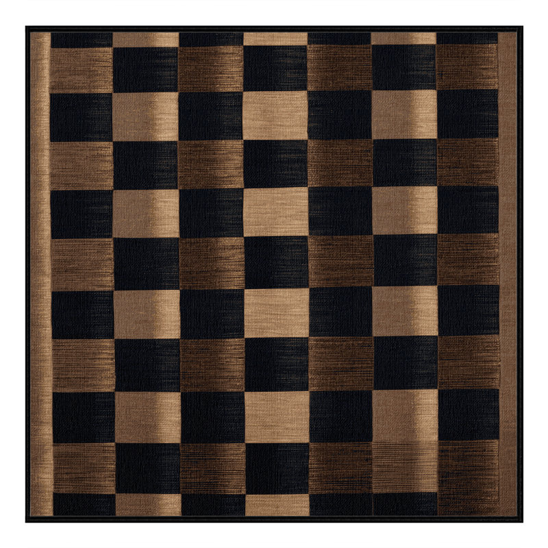 Tapis damier noir lavable à la machine, Carré 4 pi