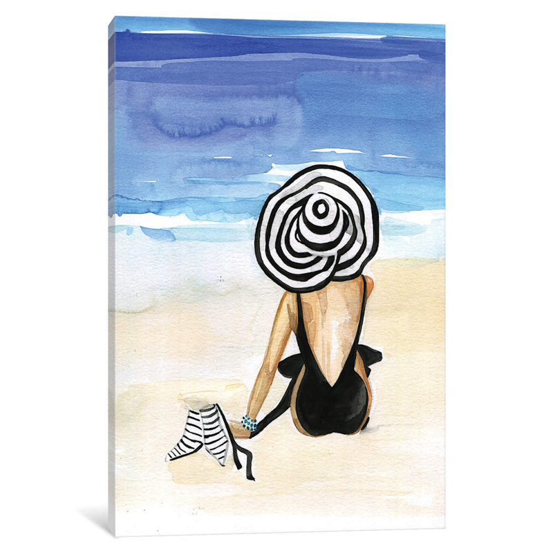 Beach Time by Rongrong DeVoe - Wrapped Canvas Painting, 66.04 cm H x 45.72 cm W x 1.91 cm D