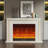 White Solid Wood Electric Fireplace-114000162-114000163