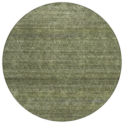 Machine Washable Indoor/Outdoor Chantille ACN1165 Olive