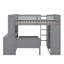 Lit mezzanine double avec lit autonome, tablettes, bureau et garde-robe-167959494