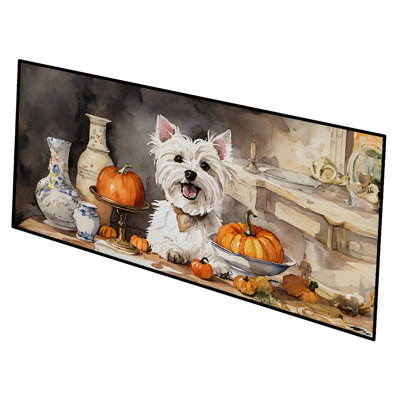 Westie Fall Kitchen Pumpkins Runner Mat 28x58