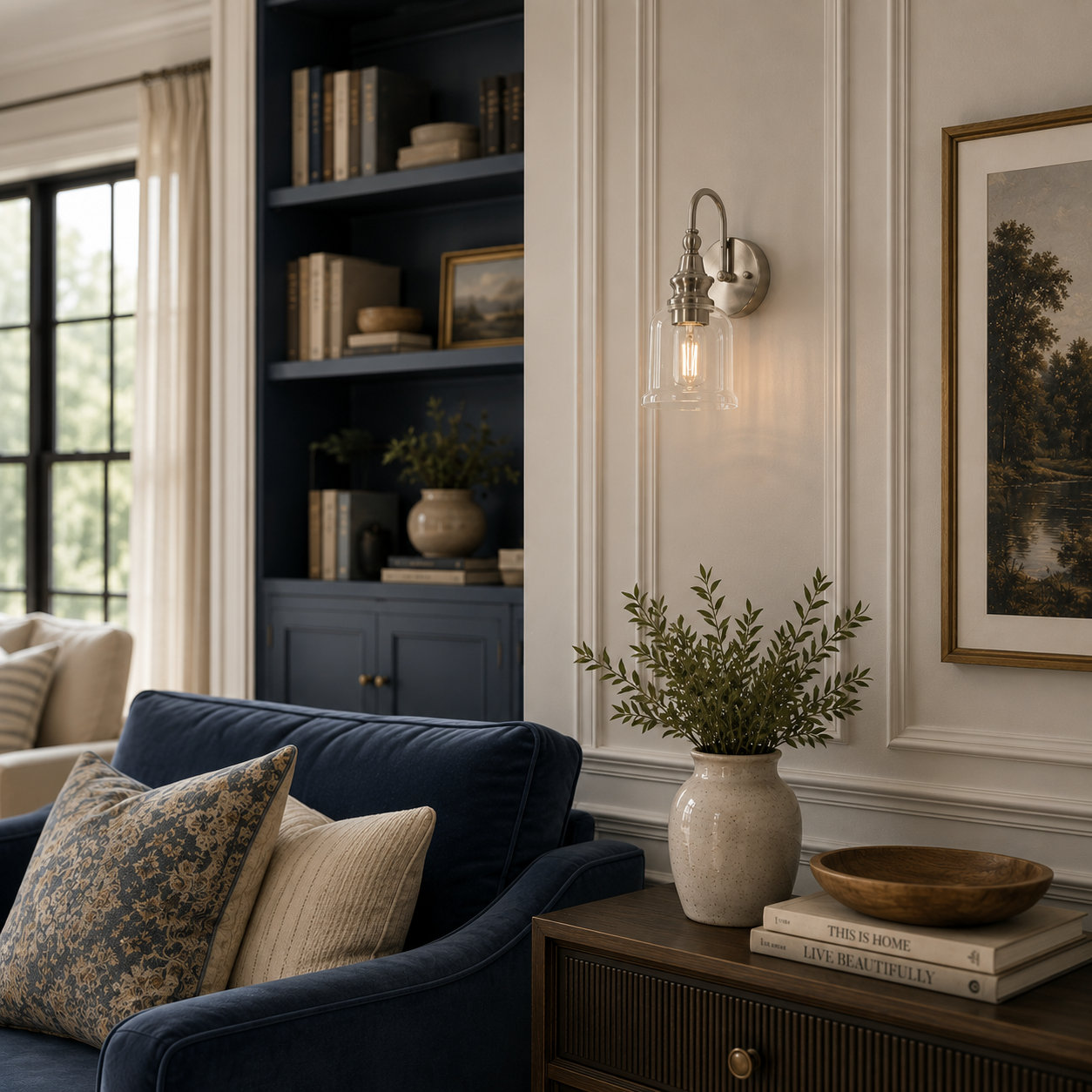 Dimmable Wall Sconce, Nickel