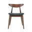 Ensemble de 2 chaises rétro en bois d'hévéa avec dossier ergonomique et coussins moelleux, noyer / gris anthracite-1397229653-1397229652