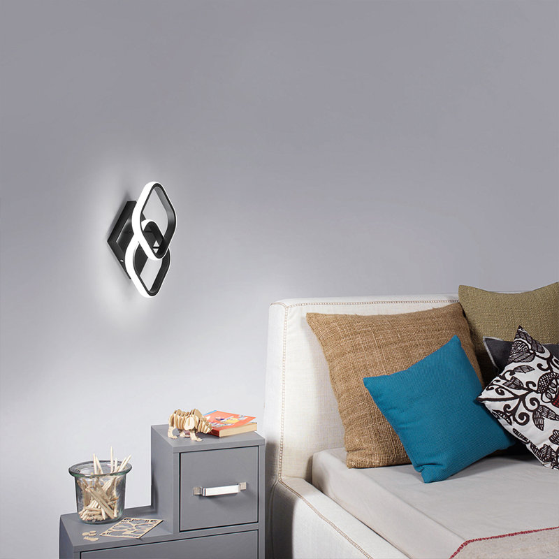 Luebbert LED Semi Flush Mount, Black, 6000K