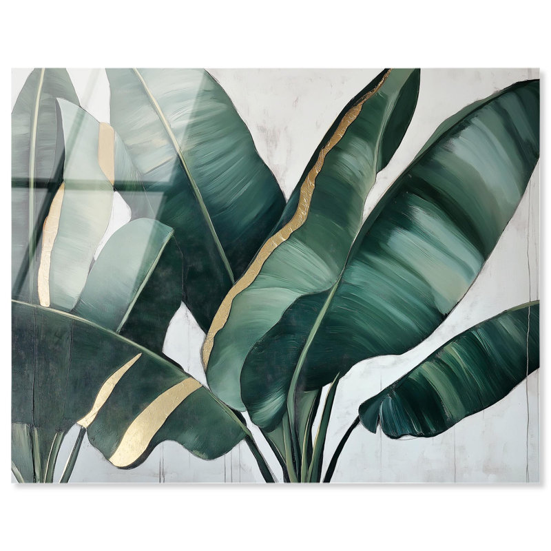 «Jungle Jewel Jade I», art mural en acrylique par Art Remedy, prêt à être accroché, H 30 po x l 36 po