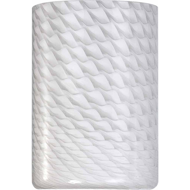 Abat-jour de lustre cylindrique en verre fritté blanc H 6 po x l 4 po