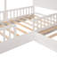 Lit simple en bois massif, structure en L 2 lits simples avec clôture et structure à lattes