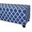 18" Tall Storage Bench With Blue Moroccan Stripes Decor