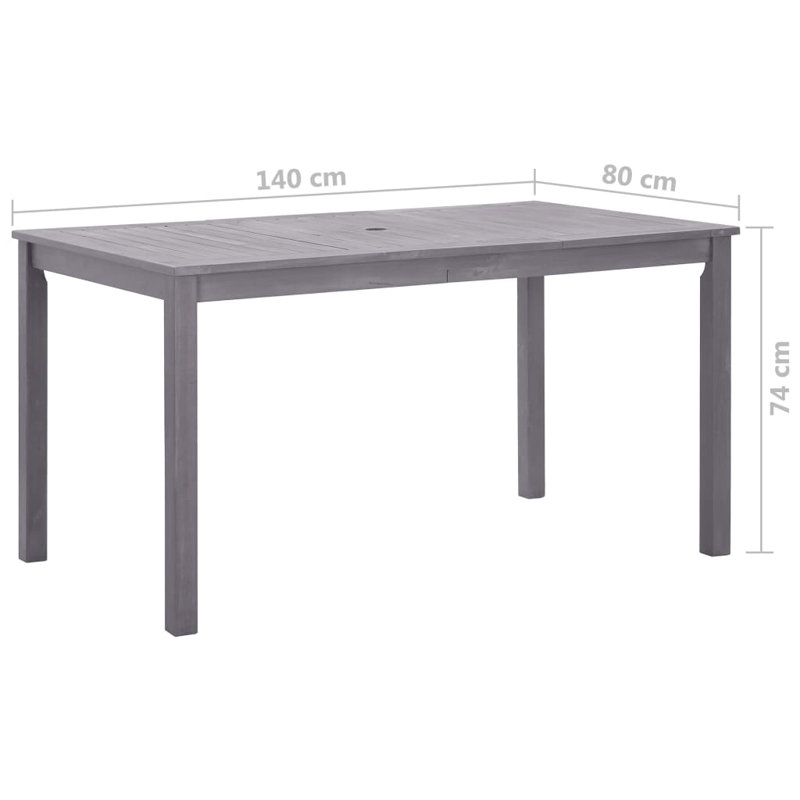 Table basse en bois, gris, H 29,13 po x l 31,5 po x L 55,12 po