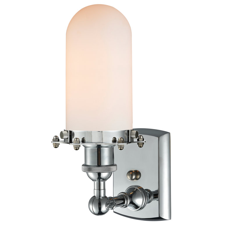 Armed Sconce, Clear, Polished Chrome, LED