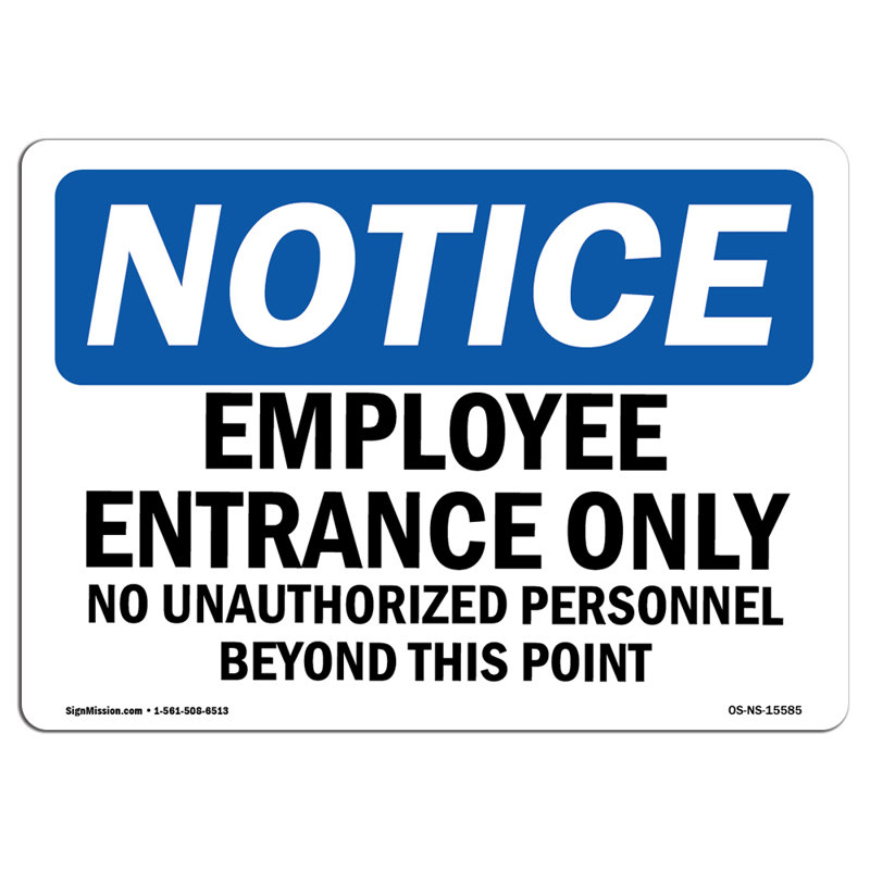 Panneau d'entrée pour employé seulement