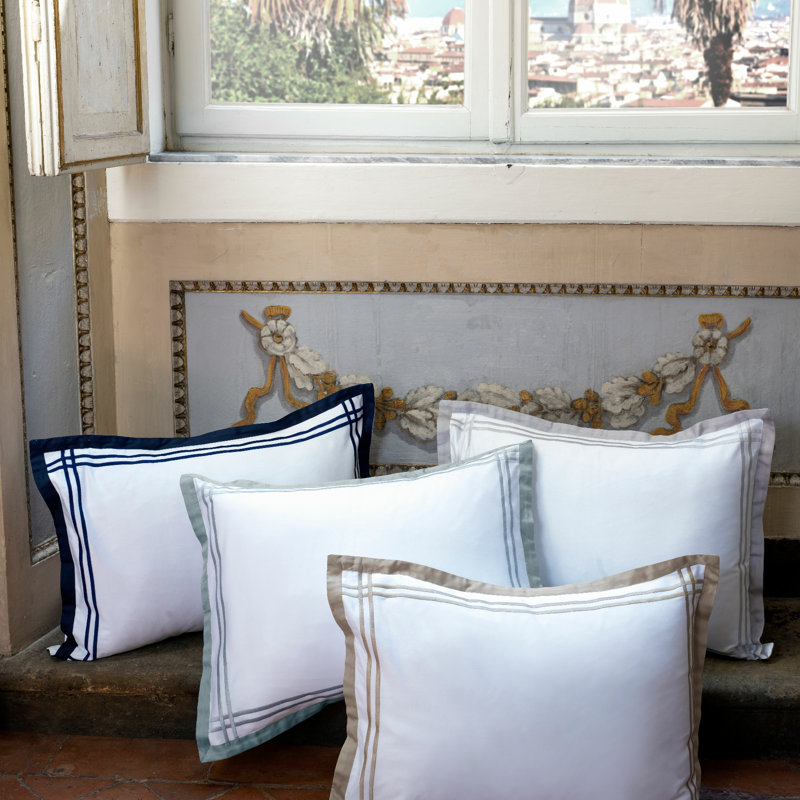 Sinfonia Sham, White/Khaki, King Sham