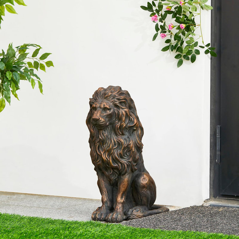 Statue de lion, sculptures de jardin, H 20,5 po x l 14,2 po x P 9,84 po, Brun
