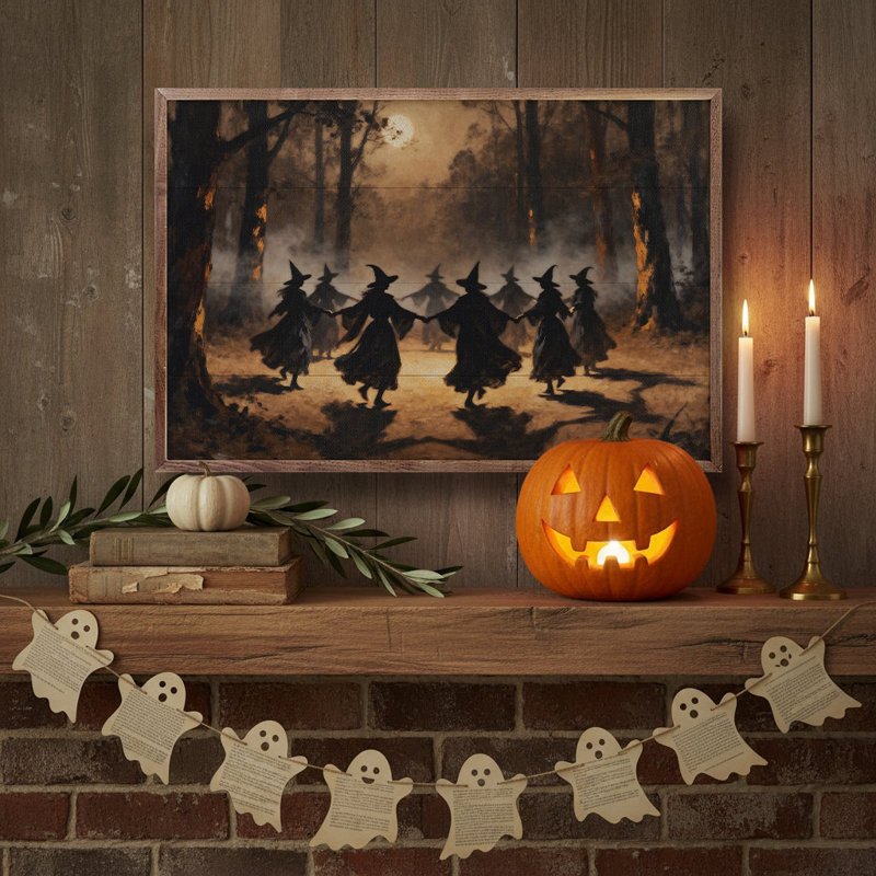 Witches Dancing In The Woods, 16" H x 24" W