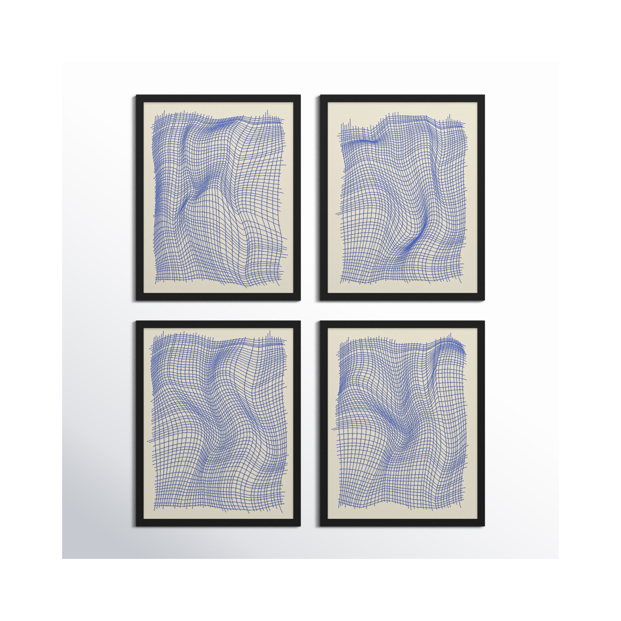 Netting by Jacques Pilon, 50" H x 160" W x 1.25" D, Black Single Structure Framed Paper