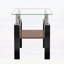 Ensemble de 2 tables à thé modernes en verre trempé, idéales pour le salon avec une couche de panneau de fibres à densité moyenne durable et un design élégant