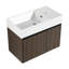 Meuble-lavabo flottant 30 po avec lavabo et portes à fermeture douce, contreplaqué à rayures brun argenté