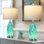 Lampes de table 26 po Coastal Art avec veilleuse, ports de charge USB et Type-C, commande tactile, ampoules DEL