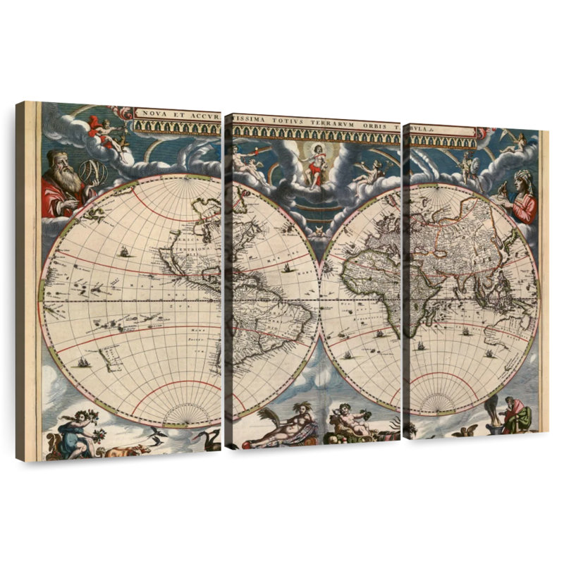 Aliaz Nova et Accuratissima Totius Terrarum Or bis Tabula, H 28 po x l 45 po