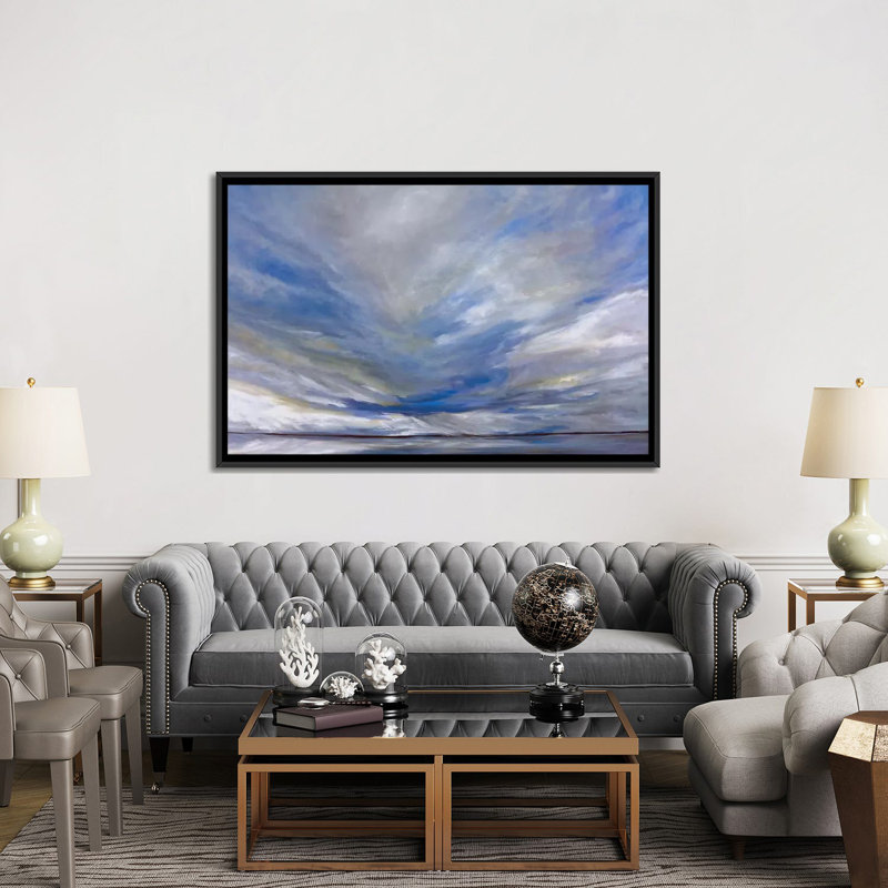 « south bay storm », impression sur toile, H 18 po x l 26 po x P 1,5 po, Toile avec cadre noir, Pas de tapis