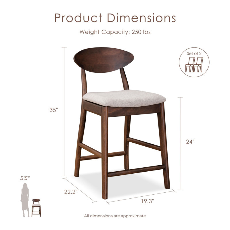 Rozella Solid Wood Counter Height Dining Chairs