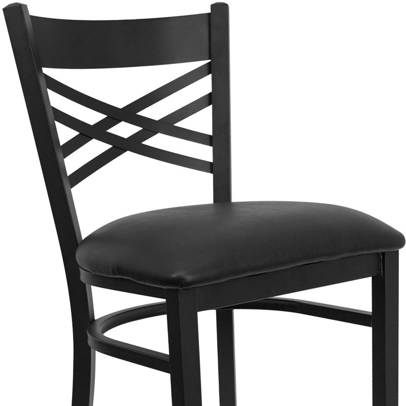 Tabouret de bar 31 po Cyrille, Vinyle noir