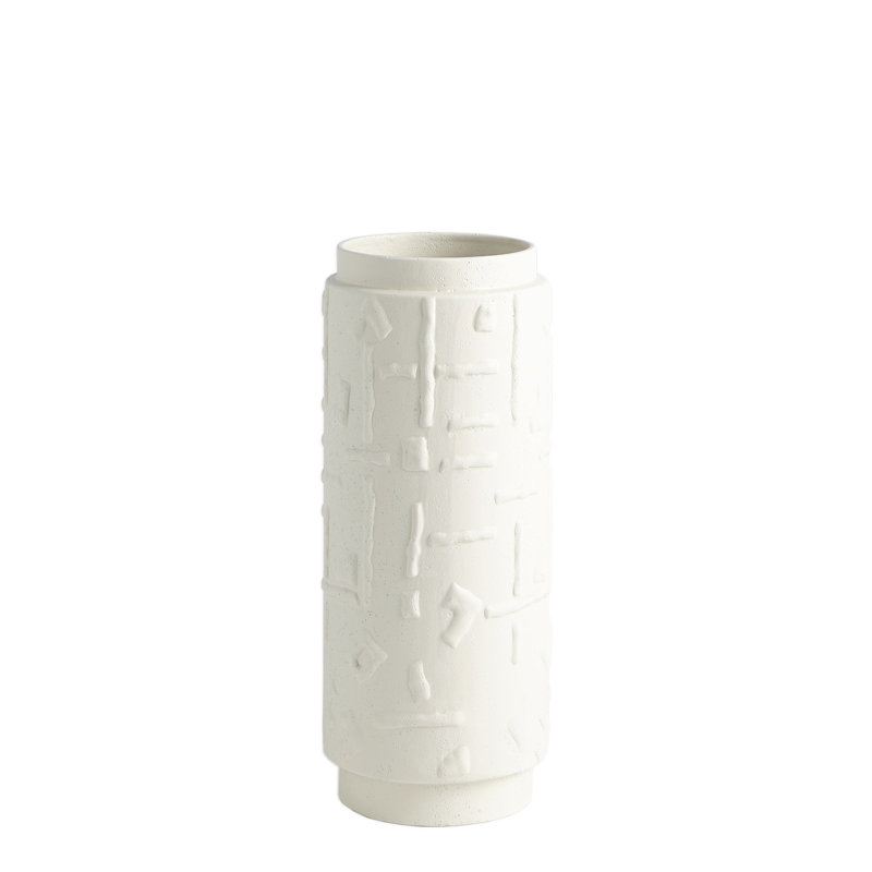 Vase Sankuru - Blanc rustique - Lg, H 15 po x l 6,5 po x P 6,5 po