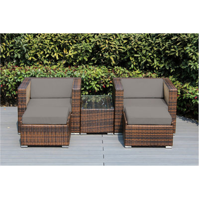 Billyjo Wicker 2 - Person Seating Group with Cushions - No Assembly