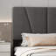 Base de lit tapissier très grand en tissu, tête de lit réglable à 3 hauteurs, support à lattes en bois, base de matelas silencieuse, aucun sommier requis, assemblage facile-552440495
