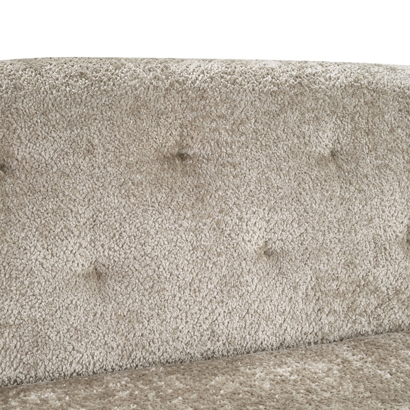 Canapé 3 places moderne avec capitonnage 73,6 po, Brown Plush Fabric