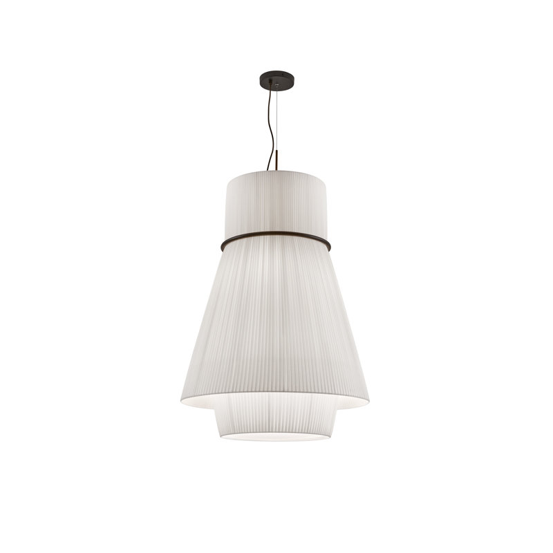 Folie 1 - Light Black Unique/Statement Pendant, White Translucent Ribbon