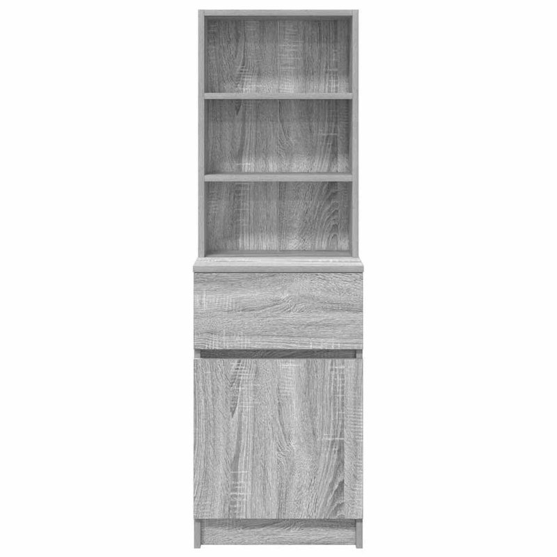 Bedside Cabinet 39X35x125 Cm Engineered Wood, Grey Sonoma