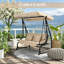 Banc autoportant, balancelle avec support, auvent réglable, coussin et coussins