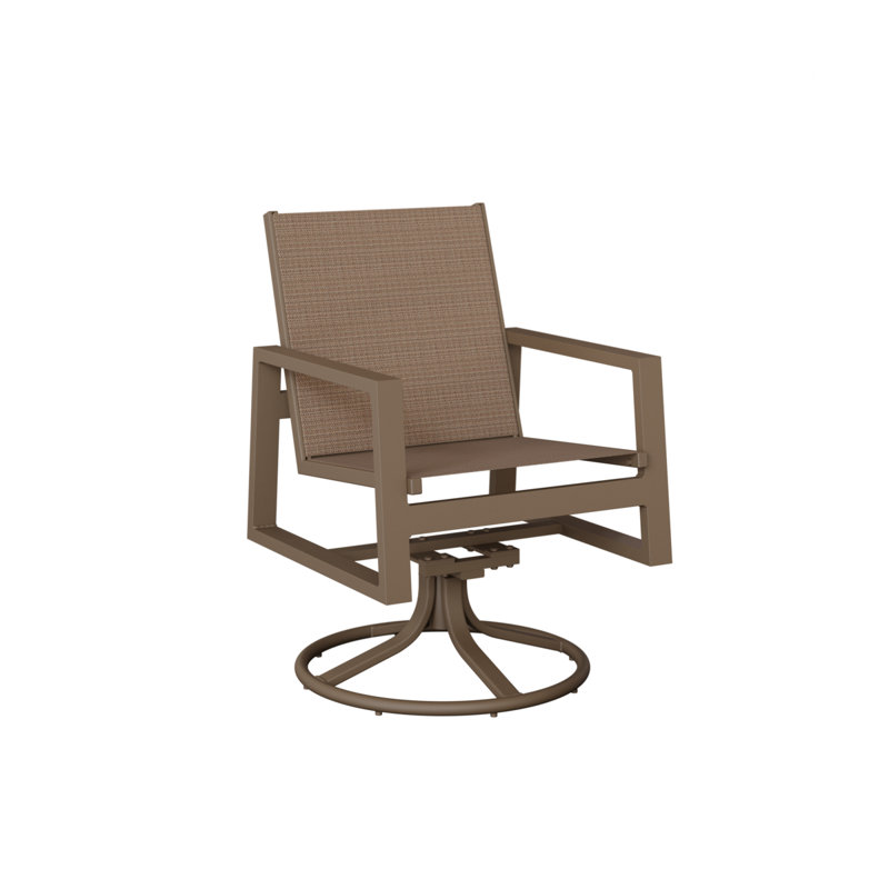 Chaise berçante pivotante en aluminium et argile en tweed taupe Berlin Gardens Vida, Tweed taupe, Argile d'aluminium