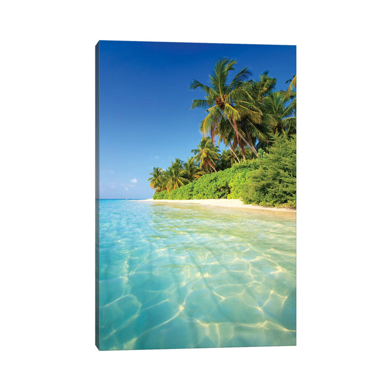 Tropical Beach In The Maldives - Wrapped Canvas Print, 30.48cm H x 20.32cm W x 1.91cm D
